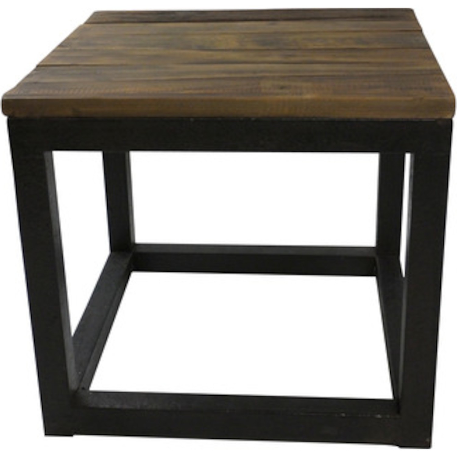 Table basse bois et metal carrée