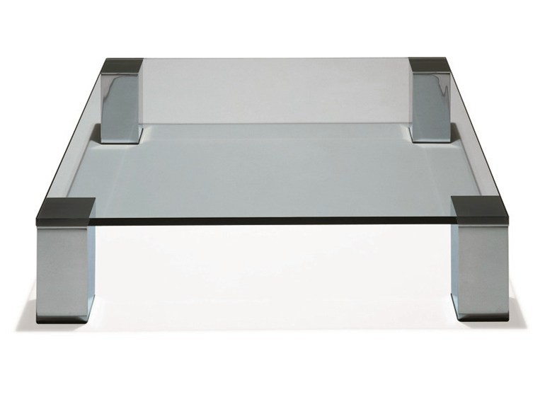 Table basse carrée en verre design