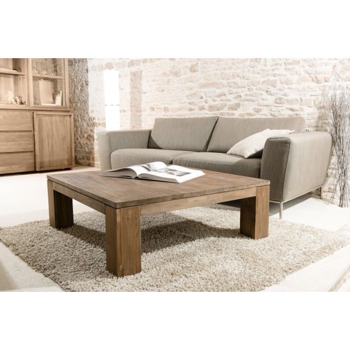 Table basse carré bois clair