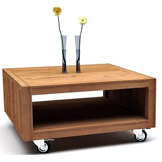 Table basse roulette bois