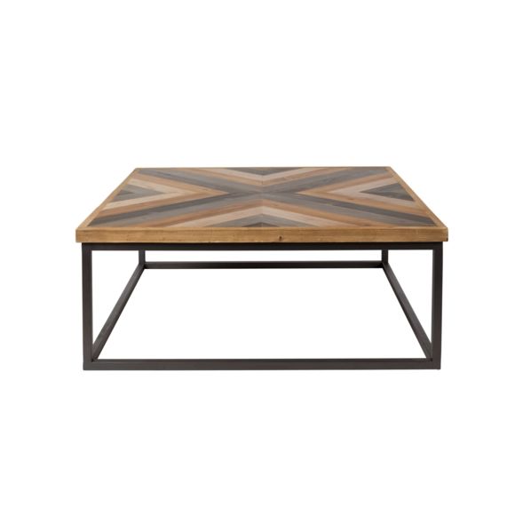 Table basse métal et bois noir