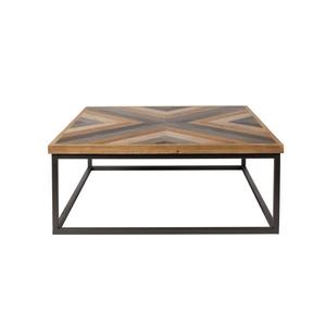 Table basse carre industriel palissandre