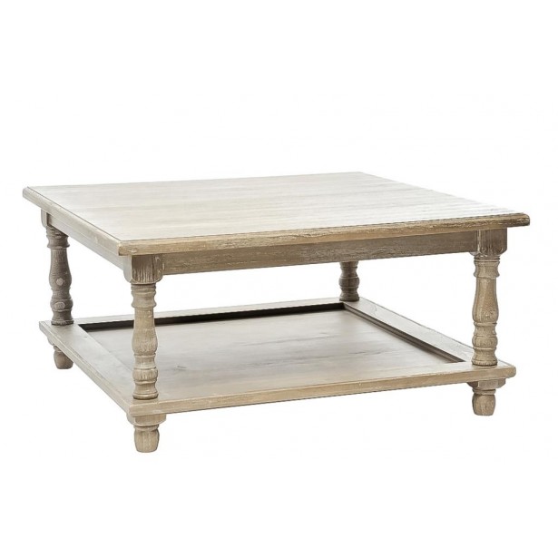 Table basse carrée patinée