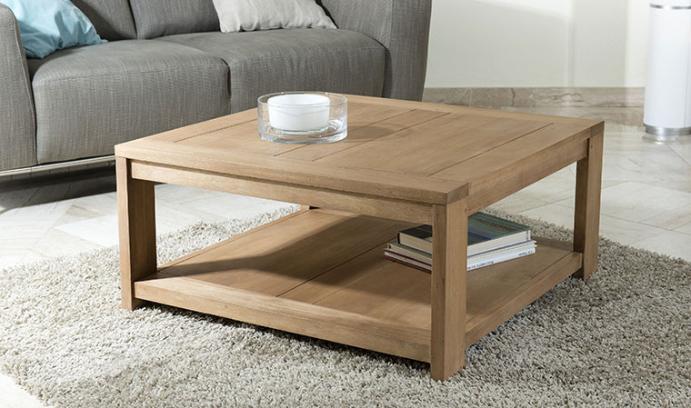 Table basse de salon en bois massif