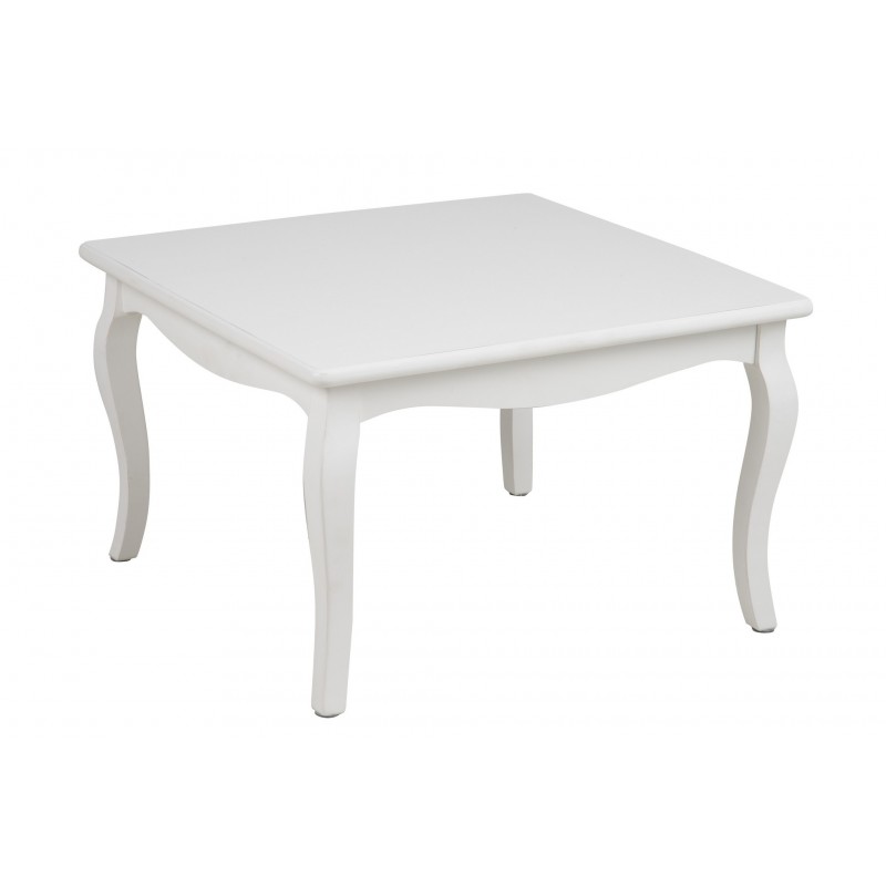 Table basse bois blanc baroque
