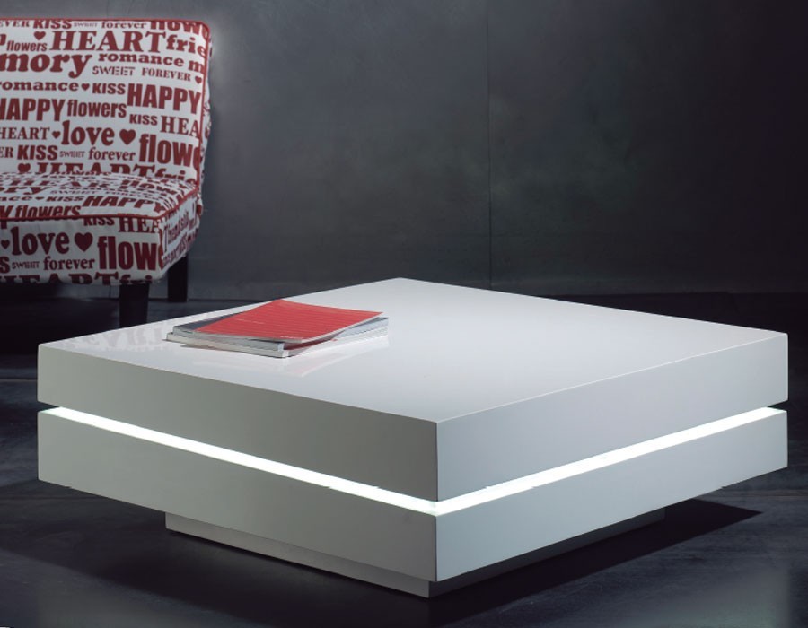 Table basse design laqué blanc