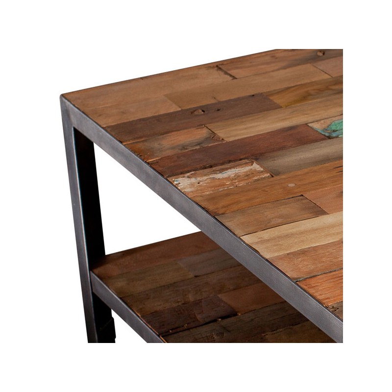 Table basse carrée double plateau