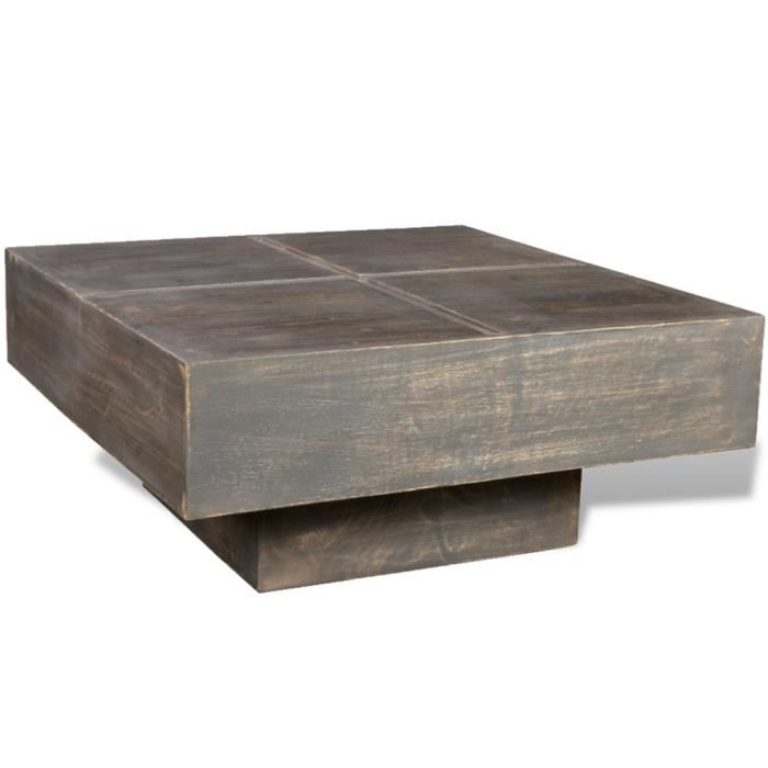 Table basse bois carré