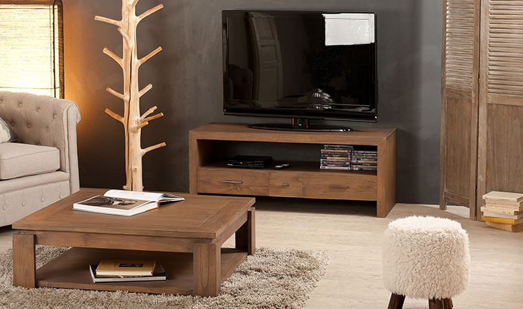 Table basse carrée olga avec plateau en verre