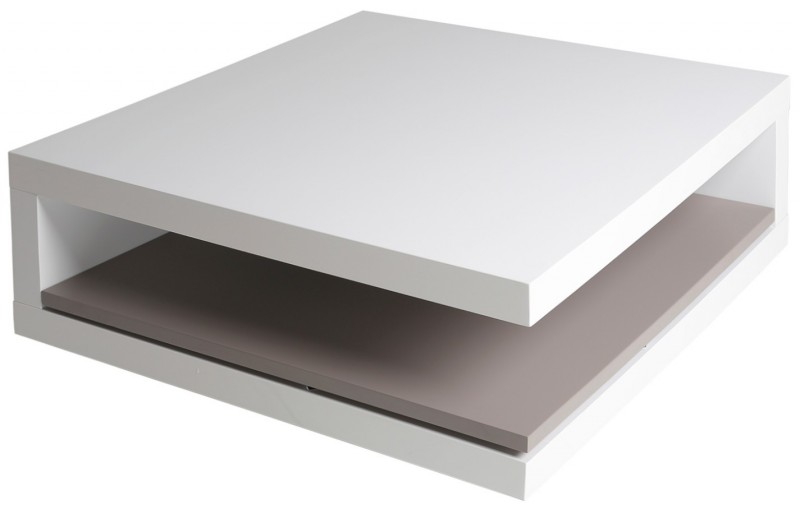 Table basse carree bois blanchi