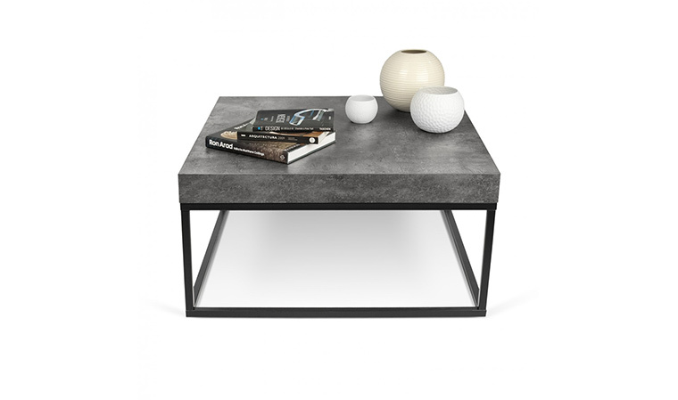 Table basse carrée effet beton