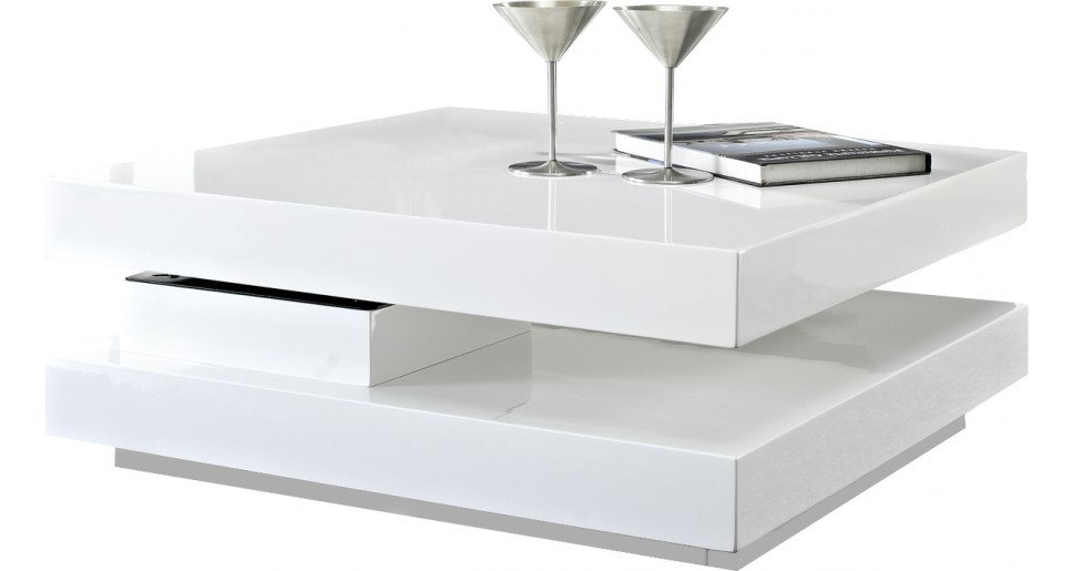 Table basse plateau pivotant bois