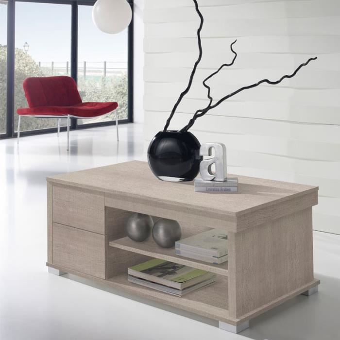 Table basse chene clair relevable