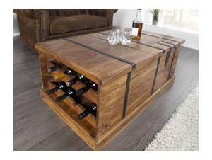 Table basse en bois coffre