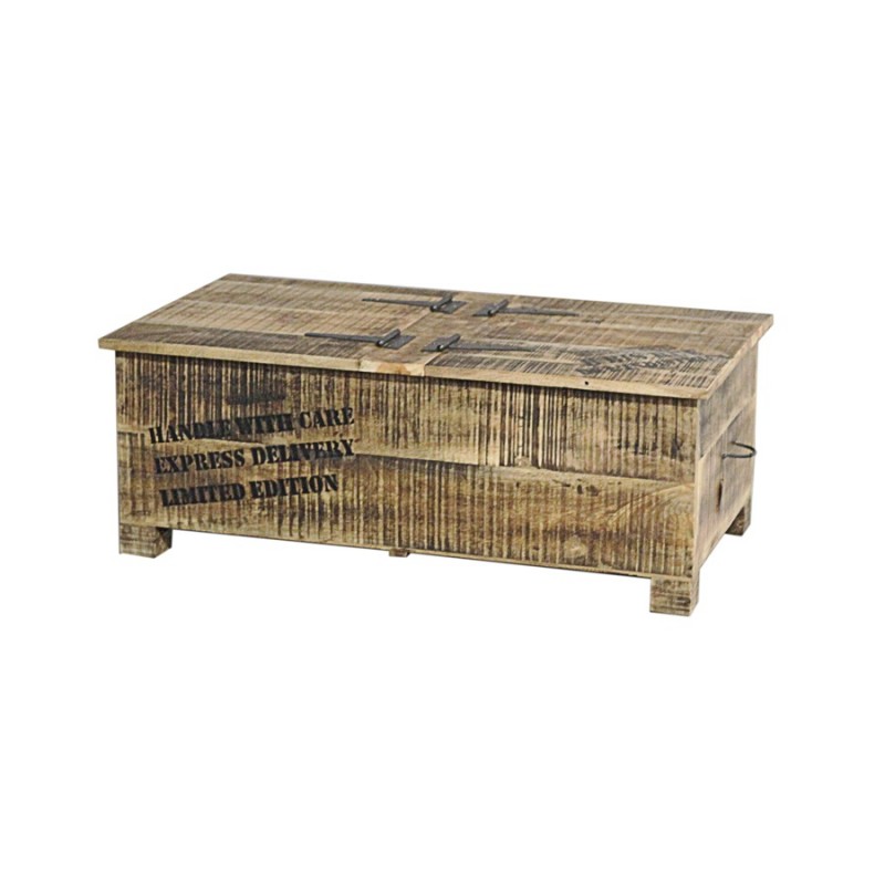 Table basse coffre bois métal