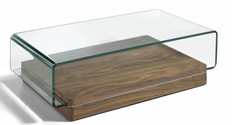Table basse bois et verrre