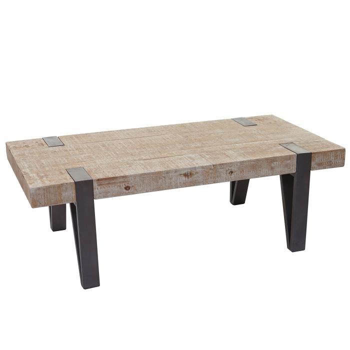 Table basse bois foncé rustique