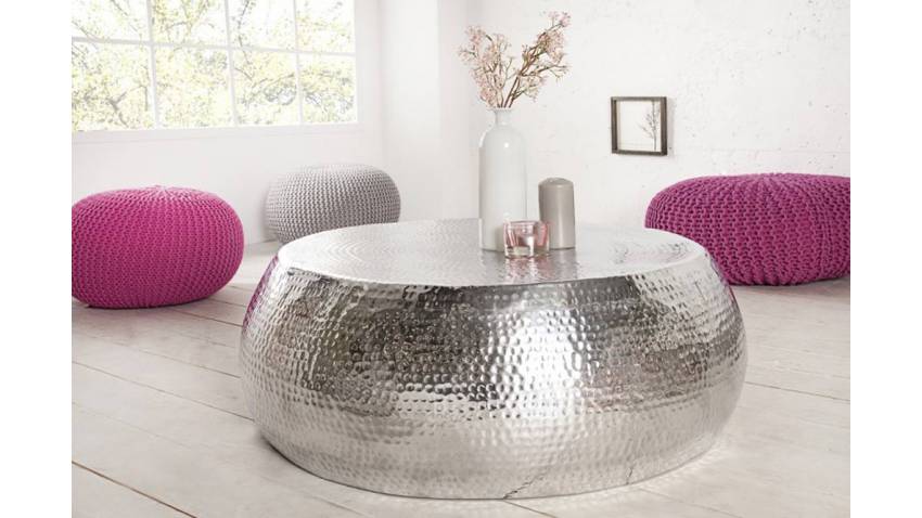 Table basse ronde alu