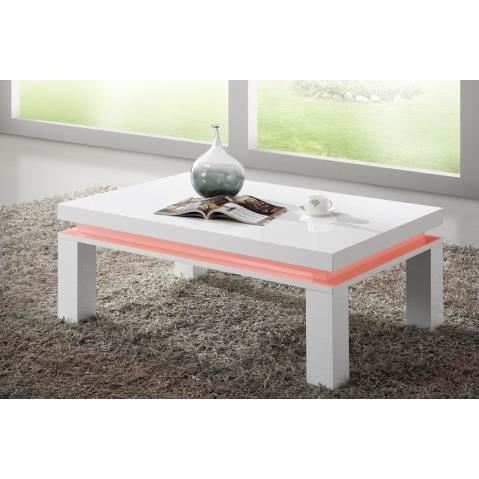 Table basse design blanc laqué santana 90 cm