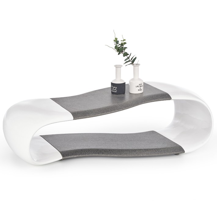 Table basse blanche et grise