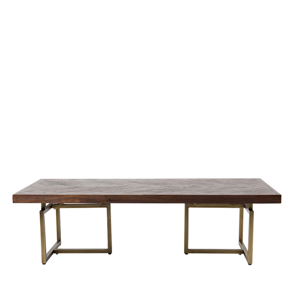 Table basse laiton bois