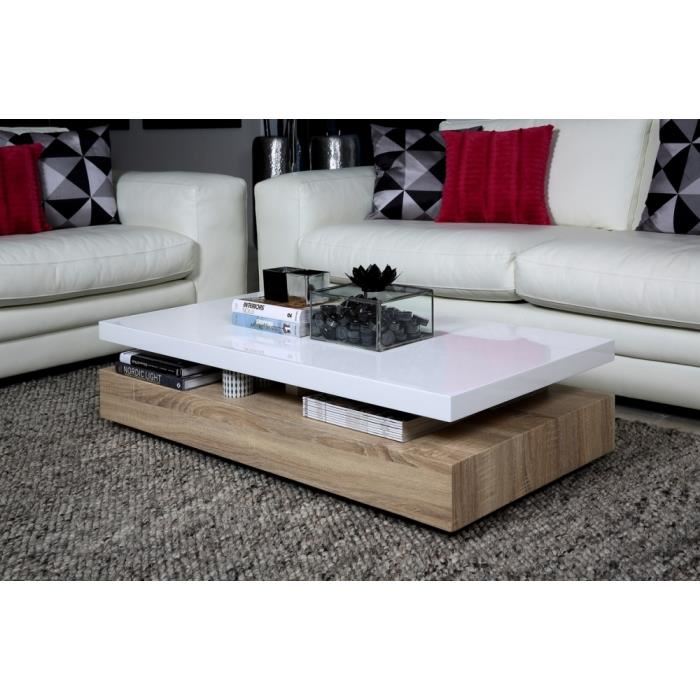 Table basse design bois et laqué