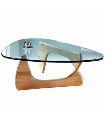 Table basse verre et bois design