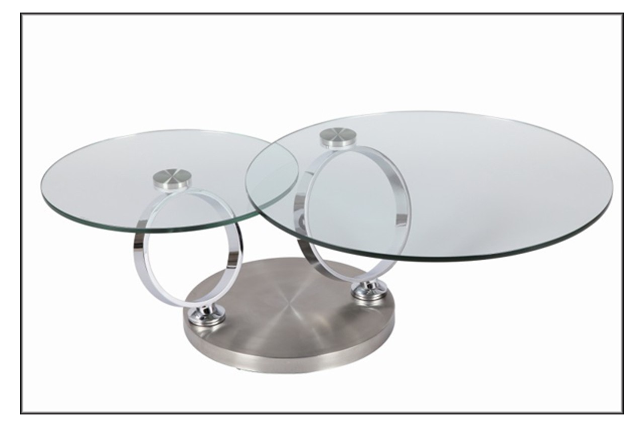 Table basse en verre ronde modulable - Mobilier design, décoration d