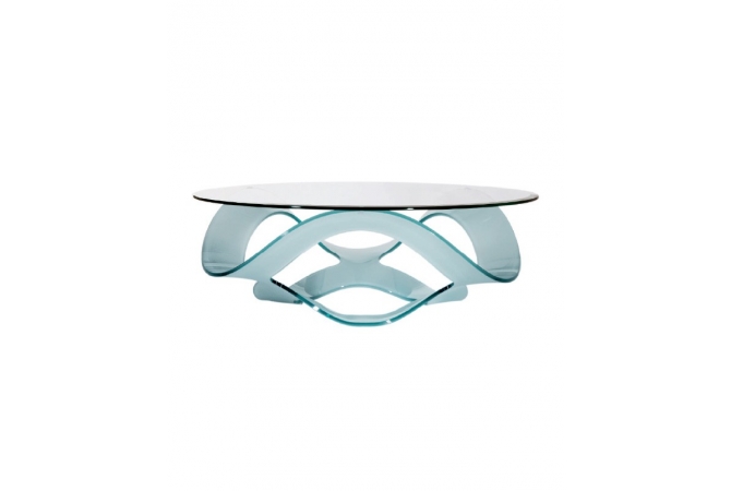 Table basse design ovale verre