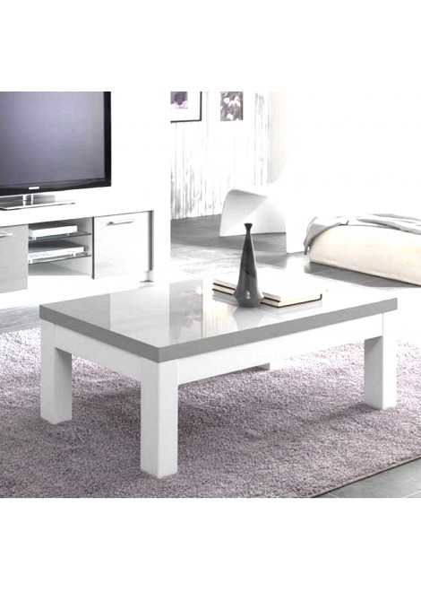 Table basse design gris blanc