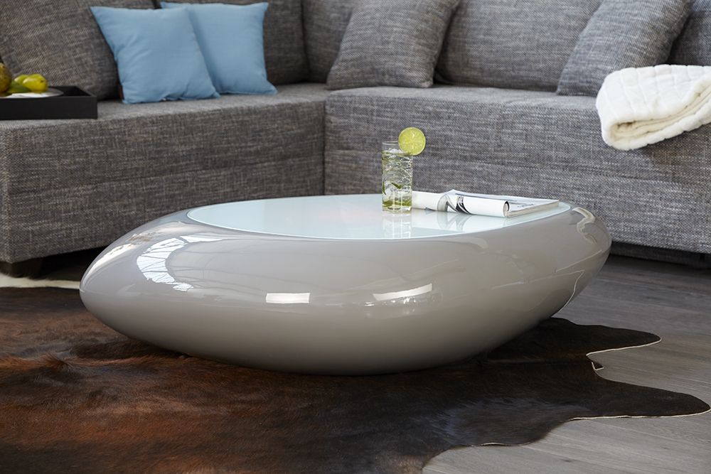 Table basse galet blanche pas cher