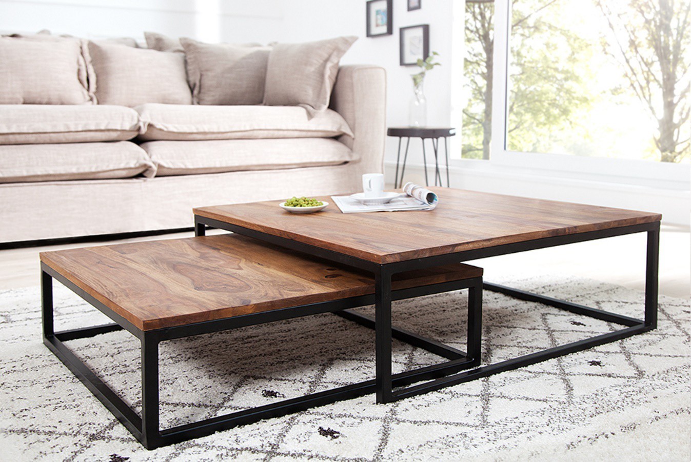 Table basse design bois noir