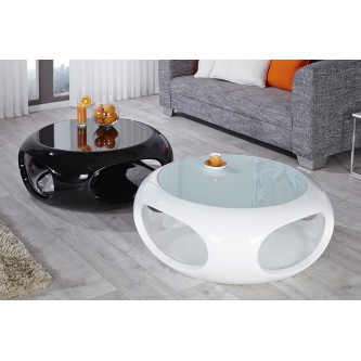 Table basse design blanc laqué verseau