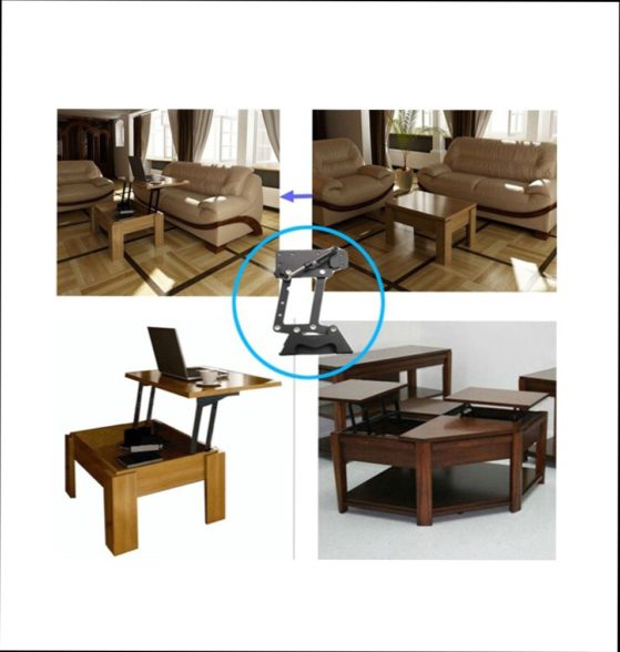 Table basse design pop up laquée grise