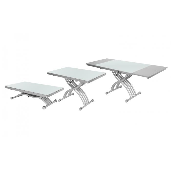 Table basse design relevable verre