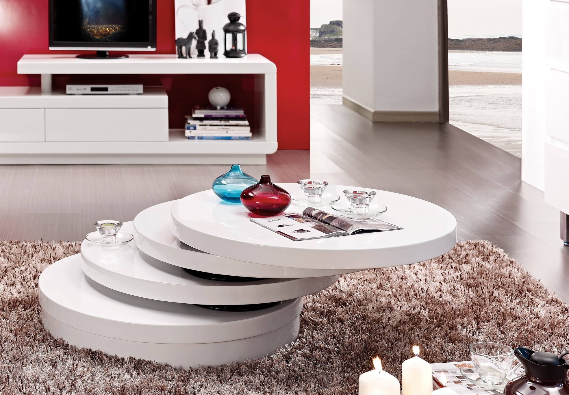 Table basse ronde modulable