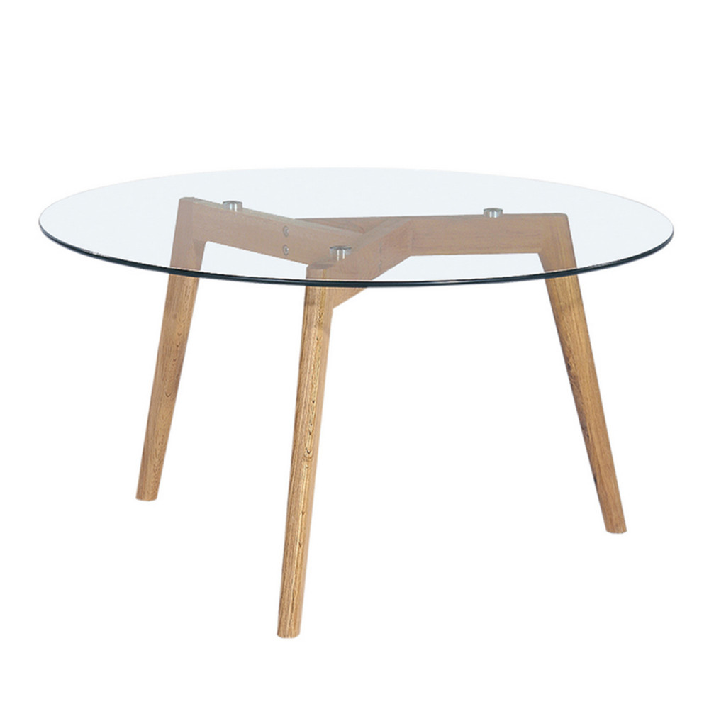 Table basse ronde scandinave verre