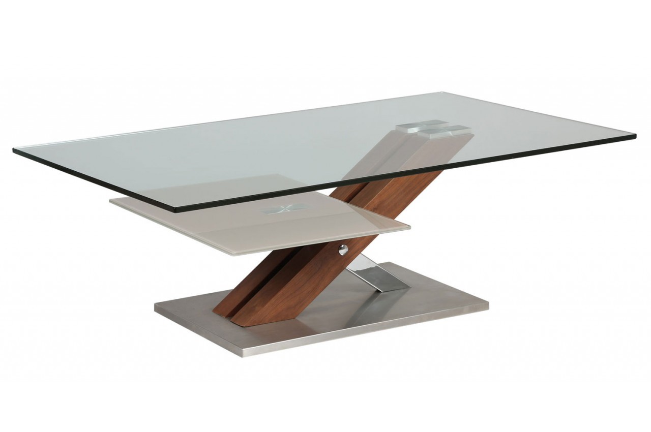 Table basse salon design verre
