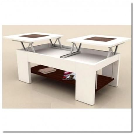 Table basse relevable bicolore