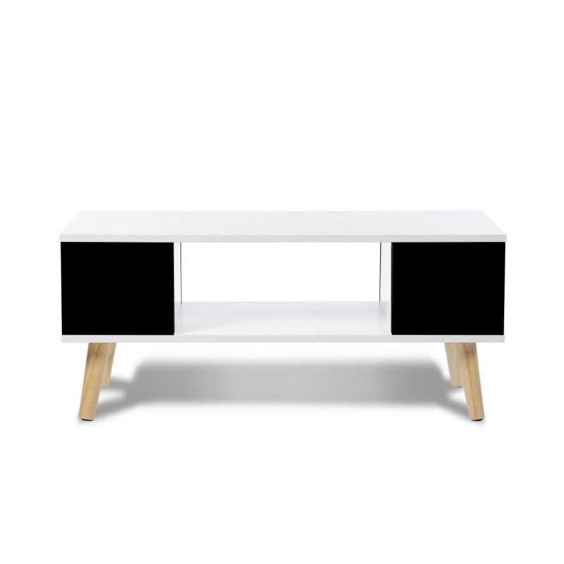 Table basse effie scandinave bois blanc et imitation hêtre
