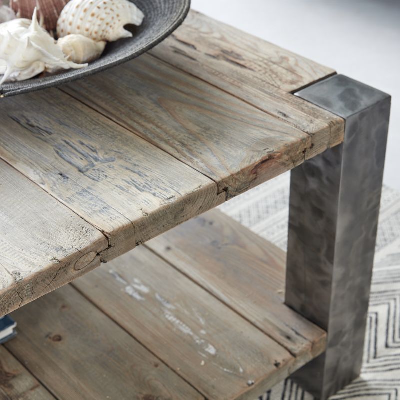 Table basse bois vintage