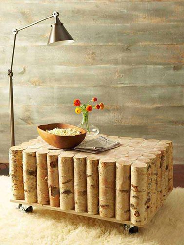 Buche bois table basse