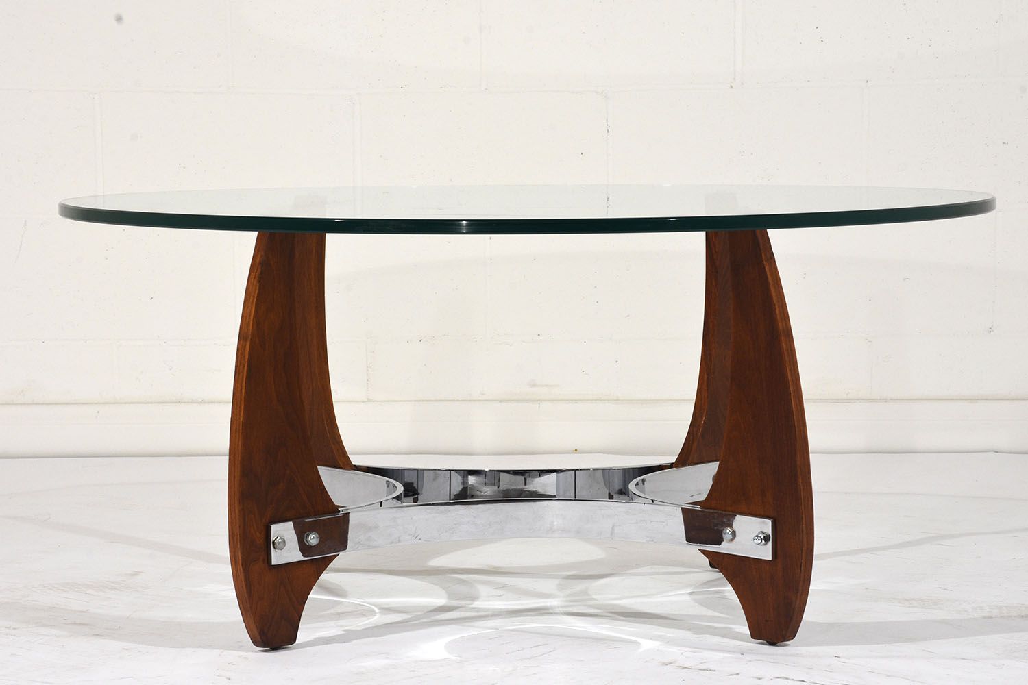 Table basse bois et chrome
