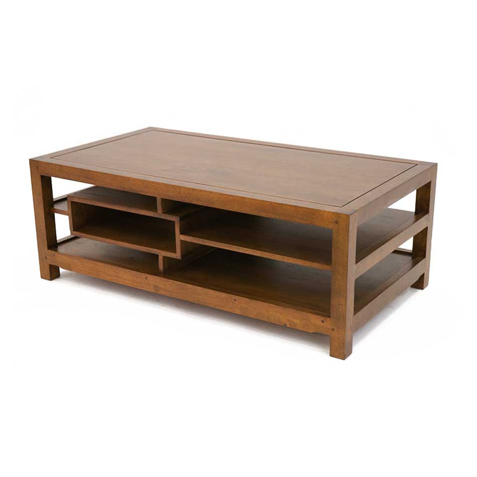 Table basse bois massif foncé