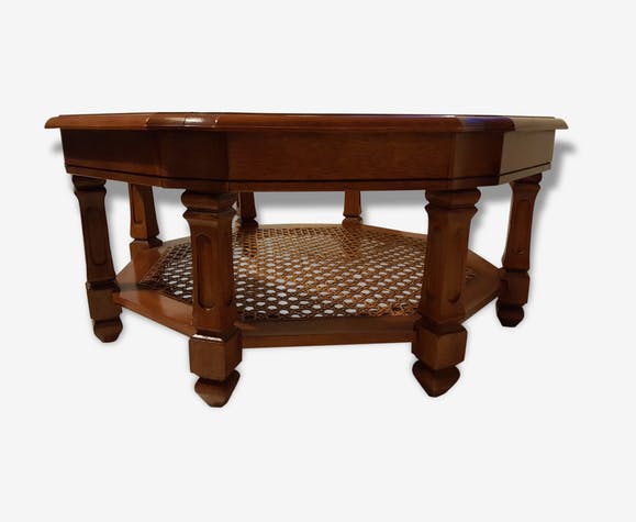 Table basse hexagonale en bois