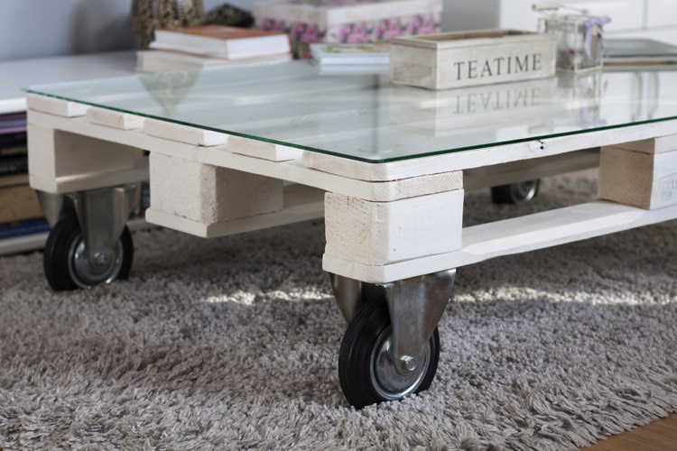 Table basse palette bleu