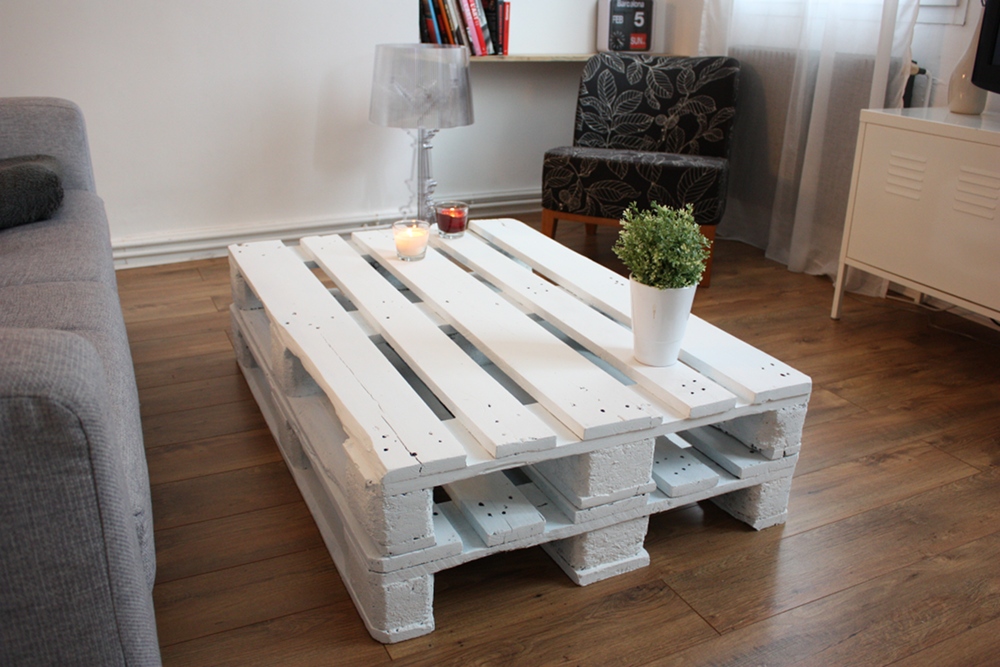 Palette de bois table basse