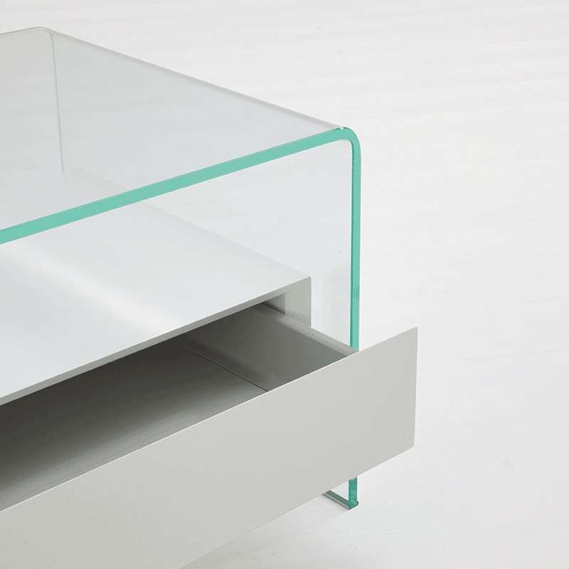 Table basse verre et bois