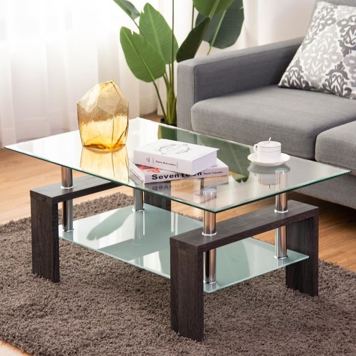 Table basse en verre couleur