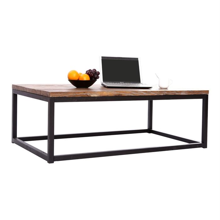 Table basse bois et metal industriel